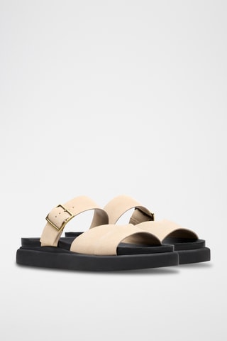 Mules en nubuck Aristella - Ecru