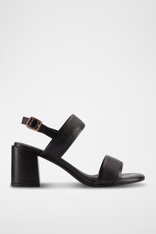 Sandales à talons en cuir Ezoria - Noir
