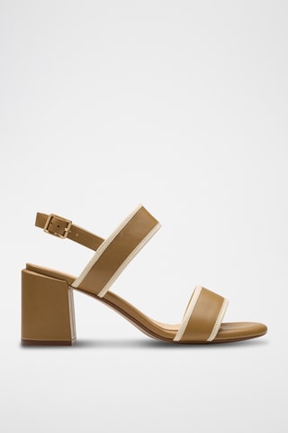 Sandales à talons en cuir Ezoria - Beige