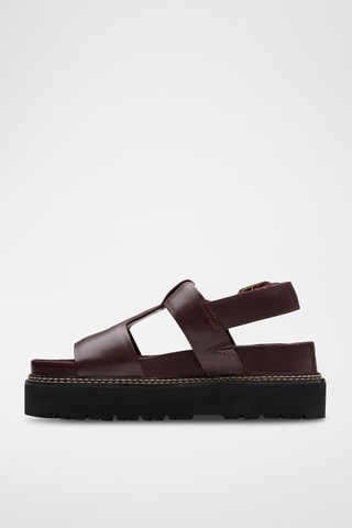 Sandales plateformes en cuir Orianna - Bordeaux