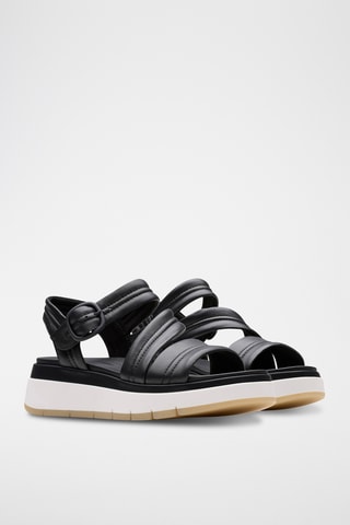 Sandales compensées en cuir Tuscan - Noir