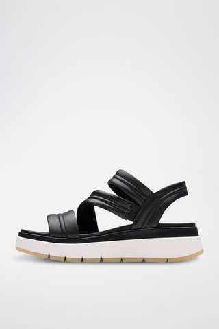 Sandales compensées en cuir Tuscan - Noir