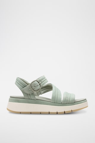 Sandales compensées en nubuck Tuscan - Vert clair