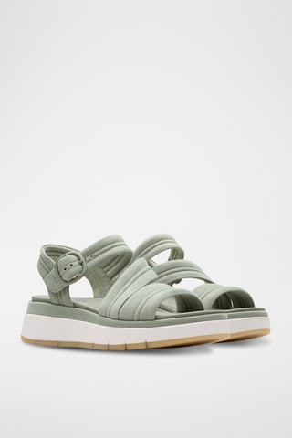 Sandales compensées en nubuck Tuscan - Vert clair