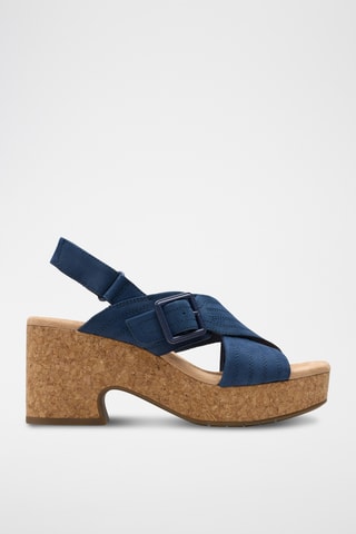 Sandales à talons en nubuck Nerisa - Bleu marine