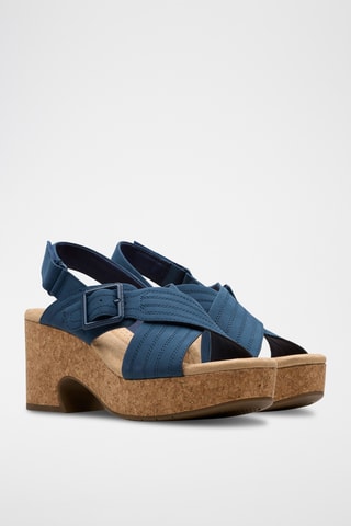 Sandales à talons en nubuck Nerisa - Bleu marine