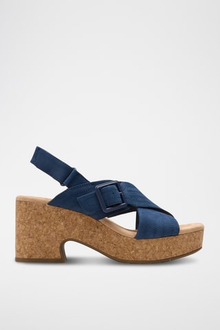 Sandales à talons en nubuck Nerisa - Bleu marine
