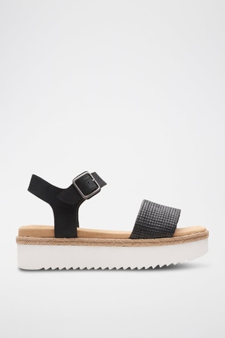 Sandales plateformes en cuir Lana Shore - Noir