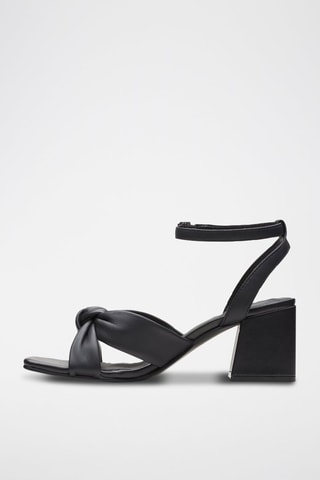 Sandales à talons en cuir Sheer65 Cross - Noir