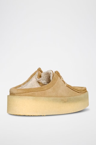 Sabots fourrés en nubuck WallabeeCup - Marron clair