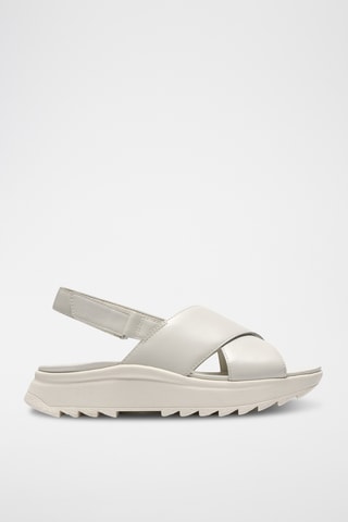 Sandales compensées en cuir DashLite - Blanc