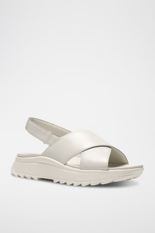 Sandales compensées en cuir DashLite - Blanc