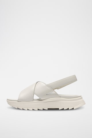 Sandales compensées en cuir DashLite - Blanc