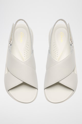 Sandales compensées en cuir DashLite - Blanc