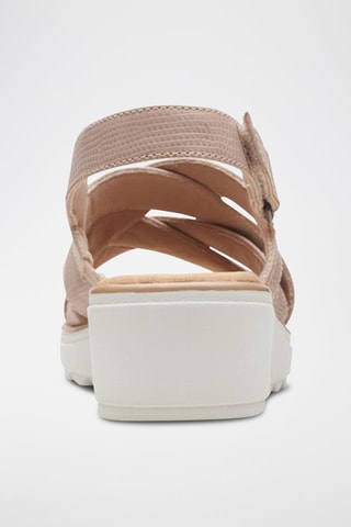Sandales compensées en cuir Jillian - Beige