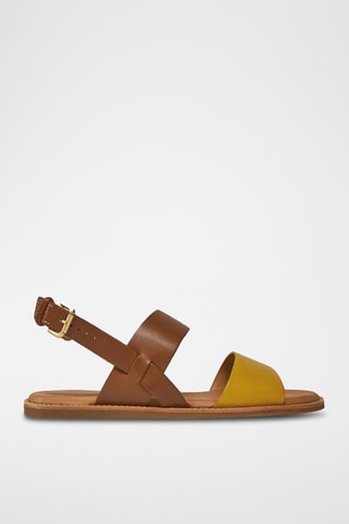 Sandales en cuir Karsea - Marron et jaune