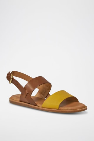 Sandales en cuir Karsea - Marron et jaune