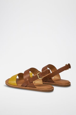 Sandales en cuir Karsea - Marron et jaune