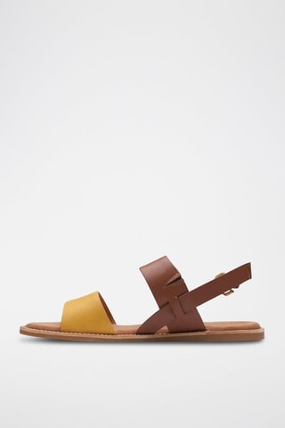 Sandales en cuir Karsea - Marron et jaune