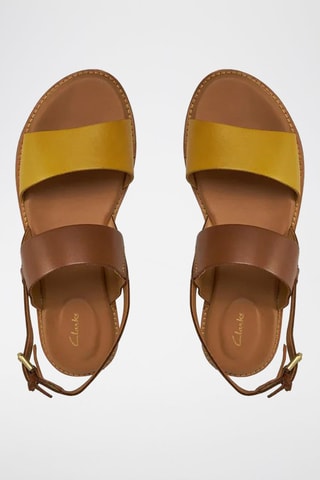 Sandales en cuir Karsea - Marron et jaune