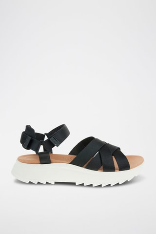 Sandales plateformes en cuir DashLite - Noir