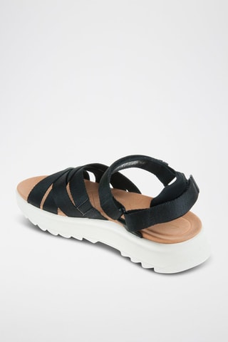 Sandales plateformes en cuir DashLite - Noir