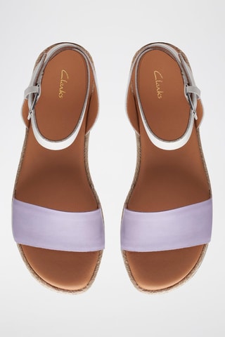Sandales compensées en nubuck Kimmei Ivy - Violet et blanc