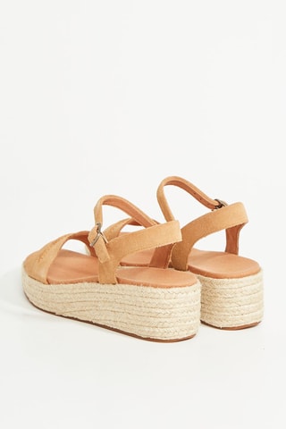 Sandales compensées en nubuck Kimmei Stitch - Orange
