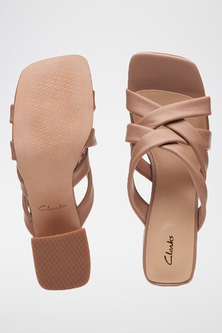 Mules à talon en cuir Sheer65 Step - Beige