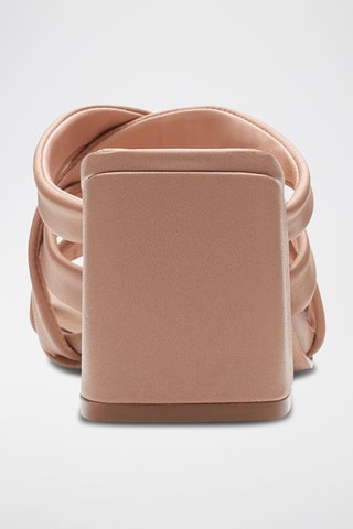 Mules à talon en cuir Sheer65 Step - Beige