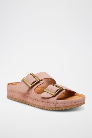 Mules en nubuck Brookleigh - Rose