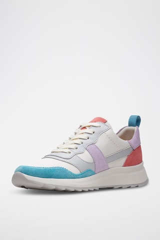 Baskets en cuir - Mauve et blanc