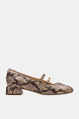 Babies à talons en cuir Daiss30 Shine - Beige