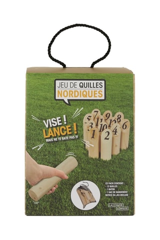 Gioco di birilli nordici in pino