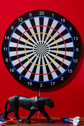 Gioco di freccette bersaglio effetto neon - Nero e bianco