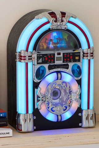 Draadloze Jukebox CD New York - Zwart en Zilverkleurig