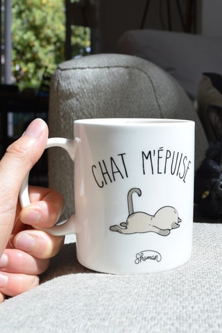 Tazza in porcellana Chat M'épuise - 8,5 x 10 cm