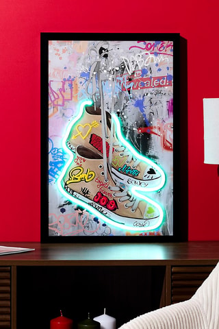 Wanddecoratie Neon Basket - 60 x 40 x 3 cm