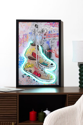 Wanddecoratie Neon Basket - 60 x 40 x 3 cm