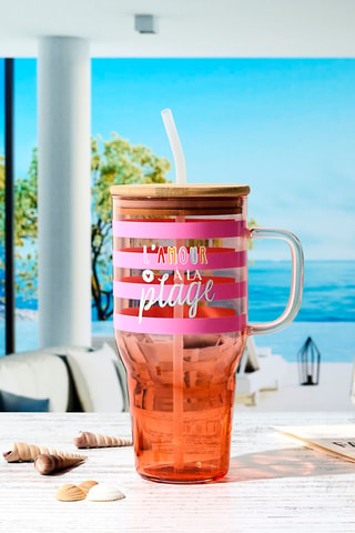 Mug XL in vetro borosilicato Sunset Paradise - 1 l - Modello casuale