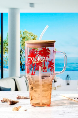 Mug XL in vetro borosilicato Sunset Paradise - 1 l - Modello casuale