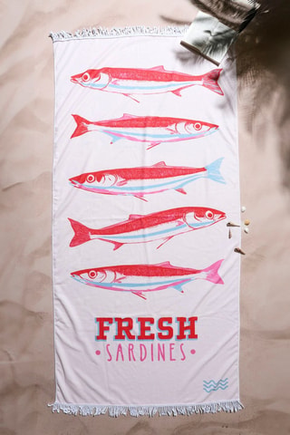 Telo mare Sardines Fresh - 90 x 190 cm - Multicolore