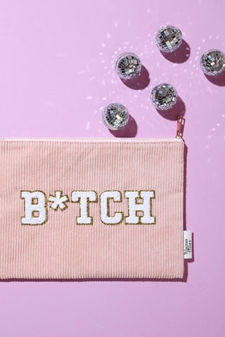 Trousse in velluto B*tch - Beige