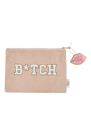 Trousse in velluto B*tch - Beige