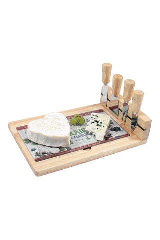 Tagliere in legno con coltelli - 5 pezzi