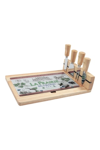 Tagliere in legno con coltelli - 5 pezzi