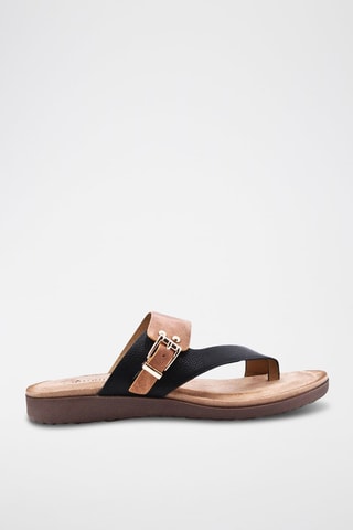 Slippers met Sleehak - Zwart