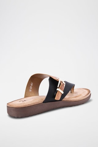 Slippers met Sleehak - Zwart