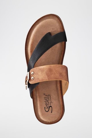 Slippers met Sleehak - Zwart