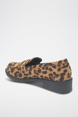 Gelakte mocassins met hak - Camel